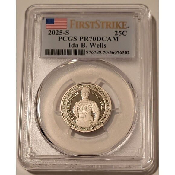 2025 S Clad Ida B Wells Quarter Proof PR70 DCAM PCGS First Strike - Picture 1 of 2